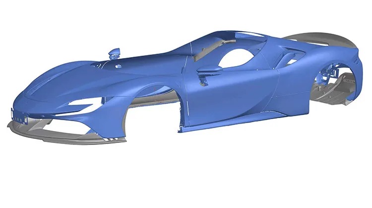 Suitable for SF90 Upgrade RYFT Style Carbon Fiber Front Lip Spoiler Diffuser Upgrade Performance Parts Body Kit